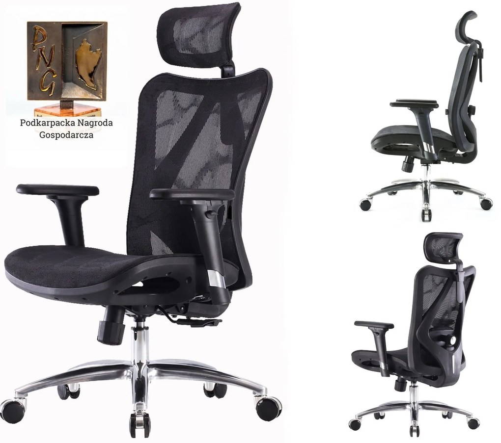 Ergonomiczny fotel biurowy Kalisto, zgodny z normą BHP