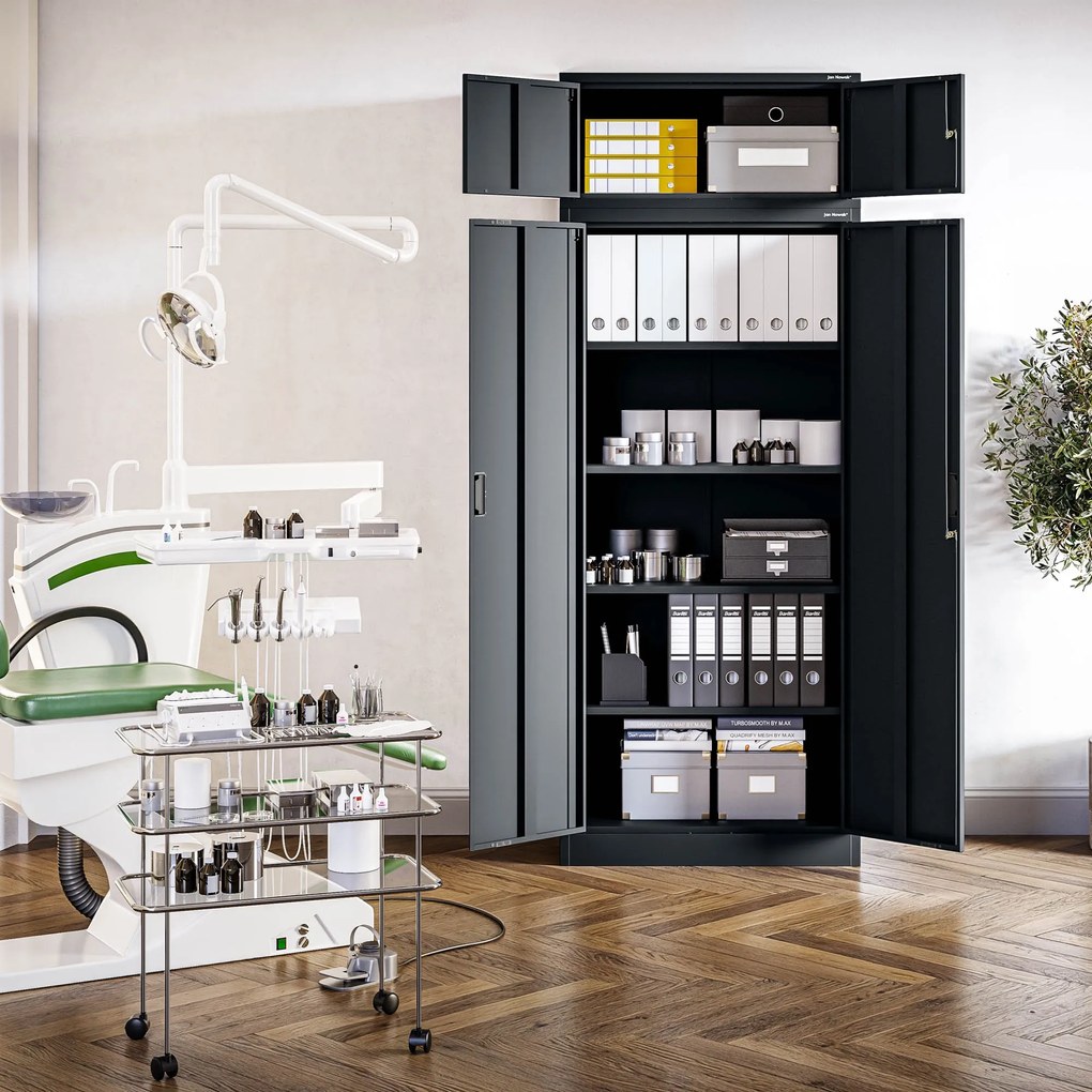 Nadstawka na szafę EWA Compact 800 x 380 x 400 mm, antracytowa