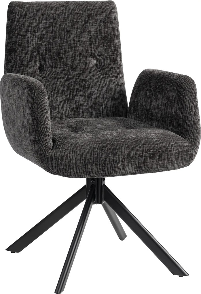 HOMCOM Fotel tapicerowany, fotel akcentowy, nowoczesny design, obrotowy, do 120 kg, czarny