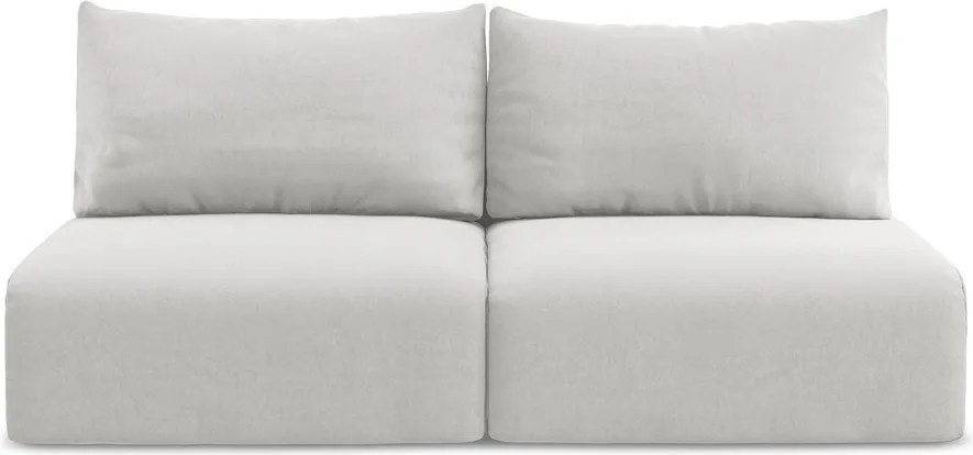 Jasnoszara aksamitna rozkładana/ze schowkiem sofa 216 cm Kalena – Makamii