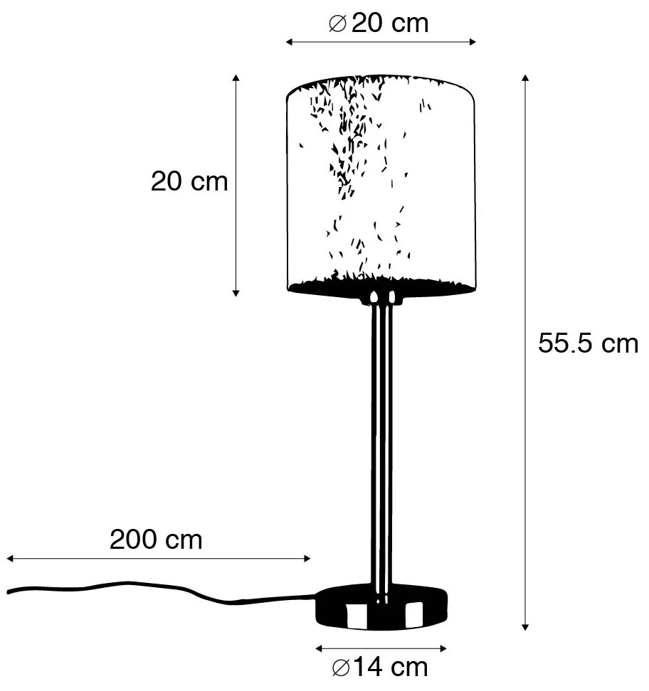 Klasyczna lampa stołowa mosiądz z abażurem z boucle białego 20 cm - SimploDesignerski Oswietlenie wewnetrzne