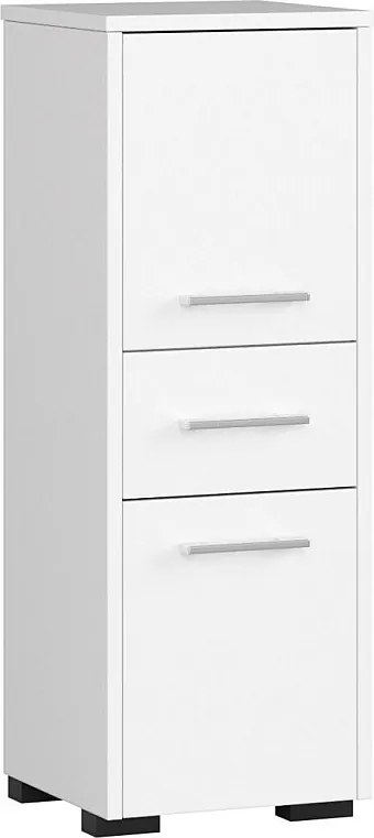 Szafka łazienkowa AKORD FIN Biała 30 cm 2 drzwi 1 szuflada kolor Biały mat 3 półki 30x30x85 cm