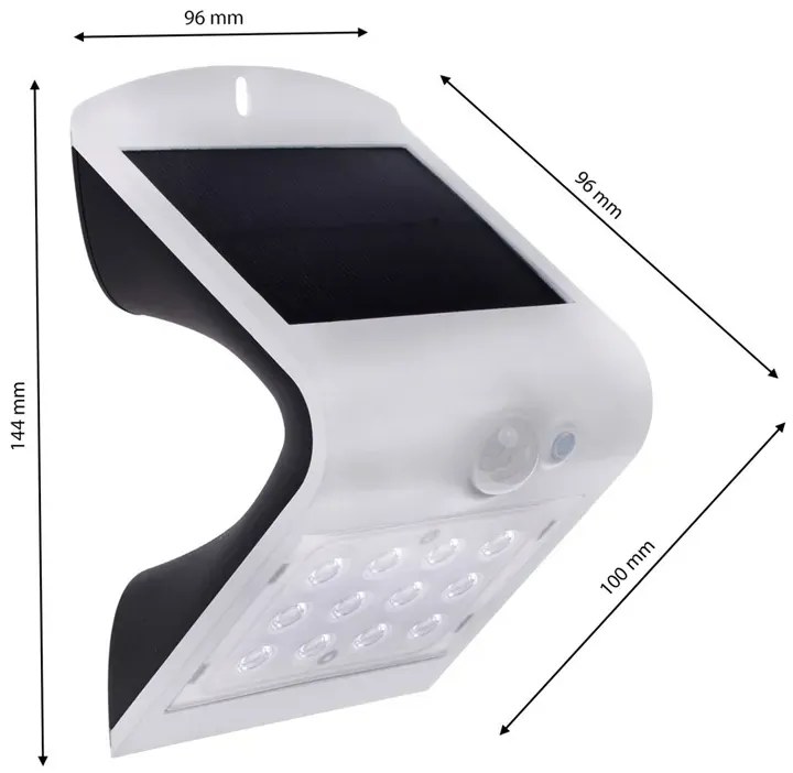 Biały kinkiet zewnętrzny z czujką ruchu - 1.5W L2-Z92