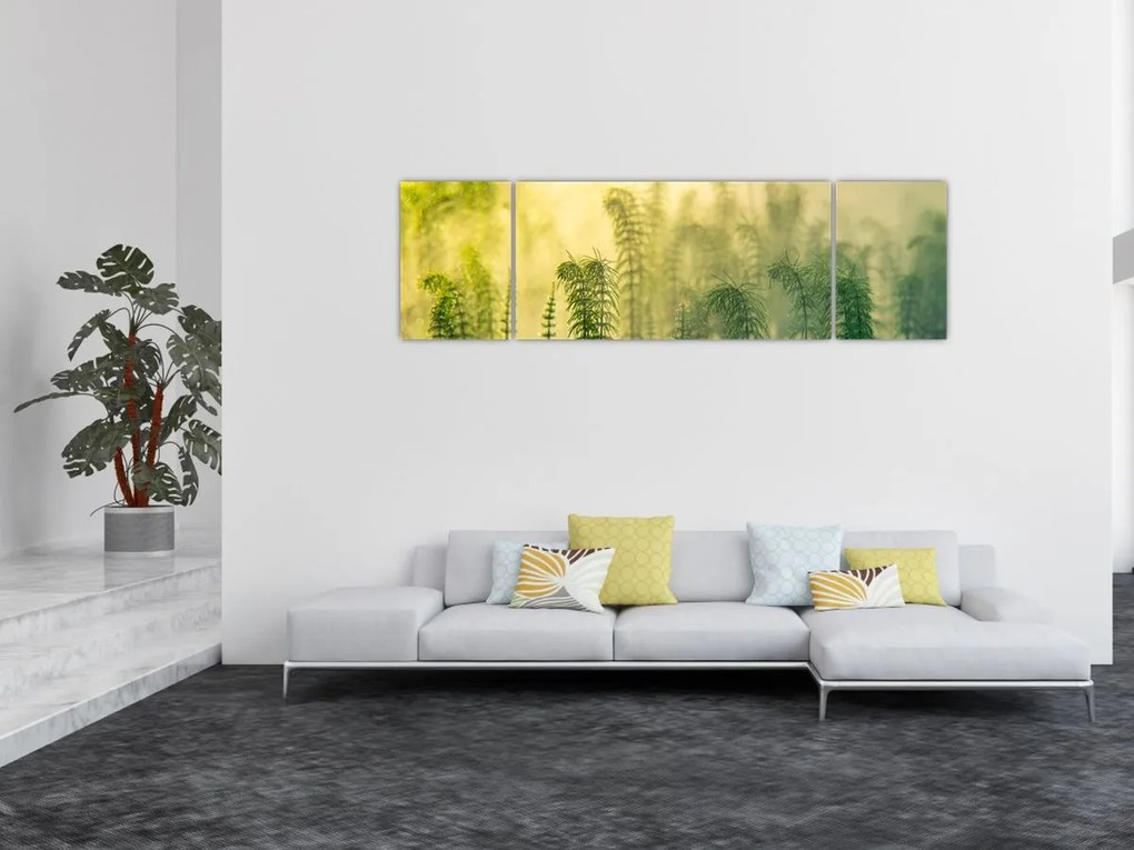 Obraz - Szczegół wiosennej mglistej przyrody (170x50 cm)