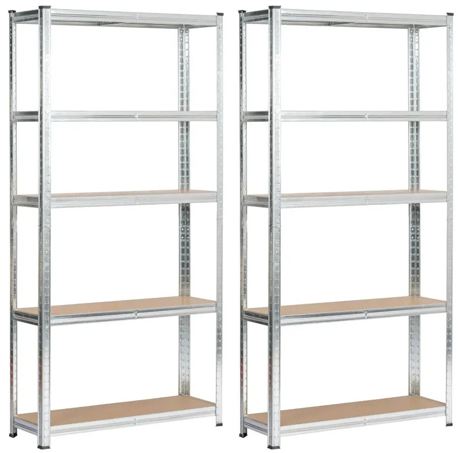 Srebrne metalowe regały do piwnicy 2 sztuki L4-T70