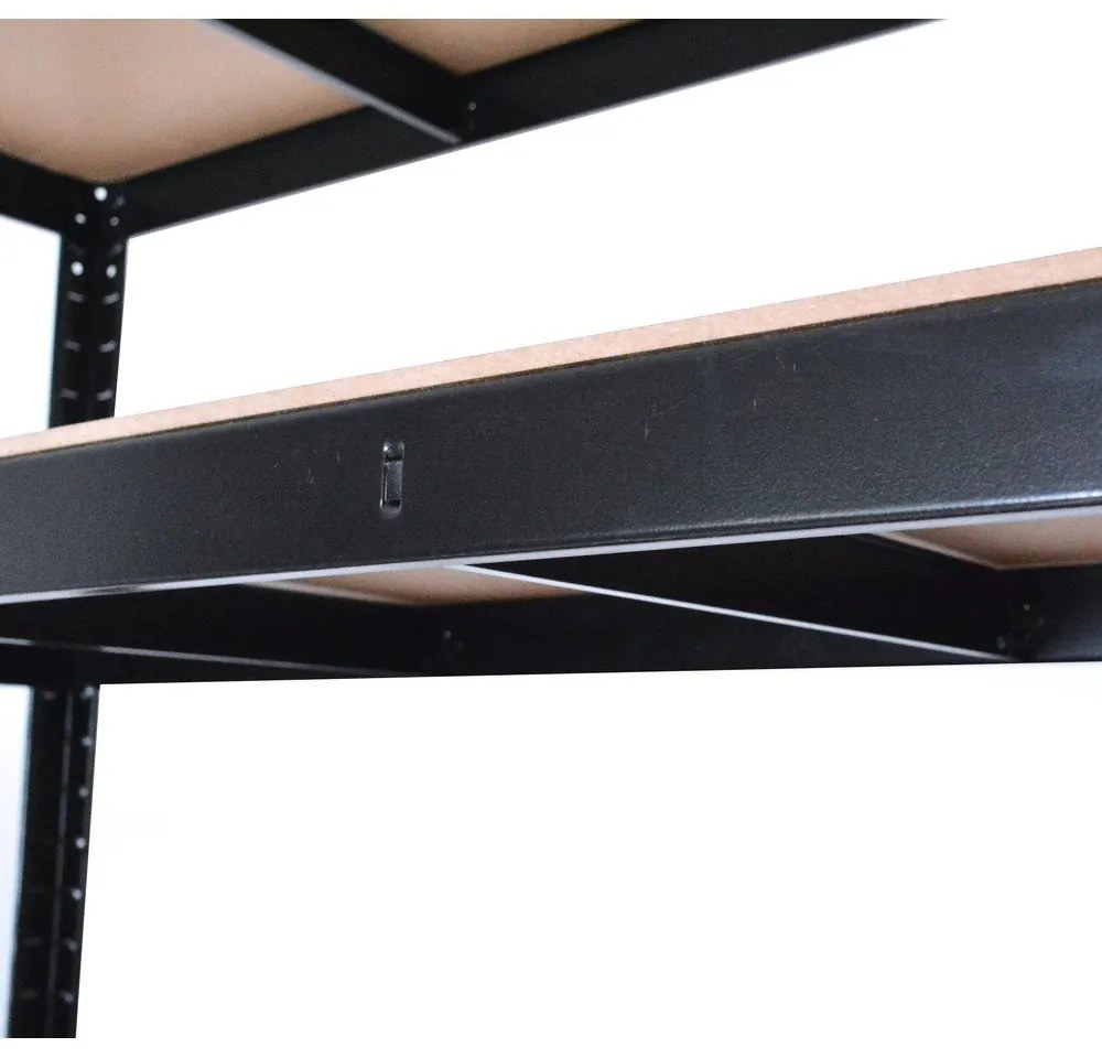 Czarny metalowy regał do garażu 120x180 cm – Rojaplast