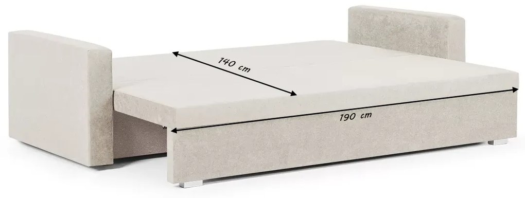 Kanapa sofa 3 os z funkcją spania DELTA Brązowy