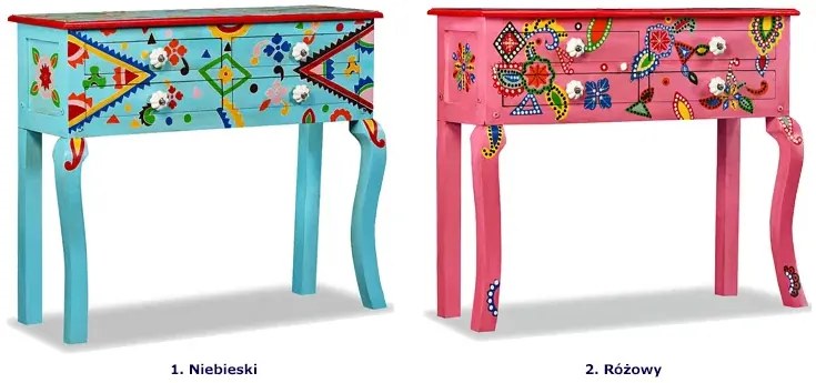 Niebieska drewniana konsola do salonu S9-K91