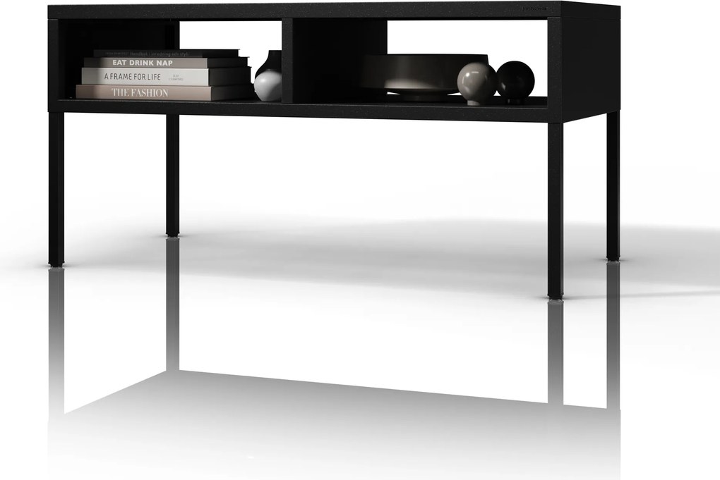Stolik kawowy metalowy prostokątny czarny, 900x450x450 mm: MATTEO