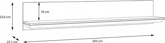 Półka wisząca w stylu prowansalskim 205 cm Iloppa 02
