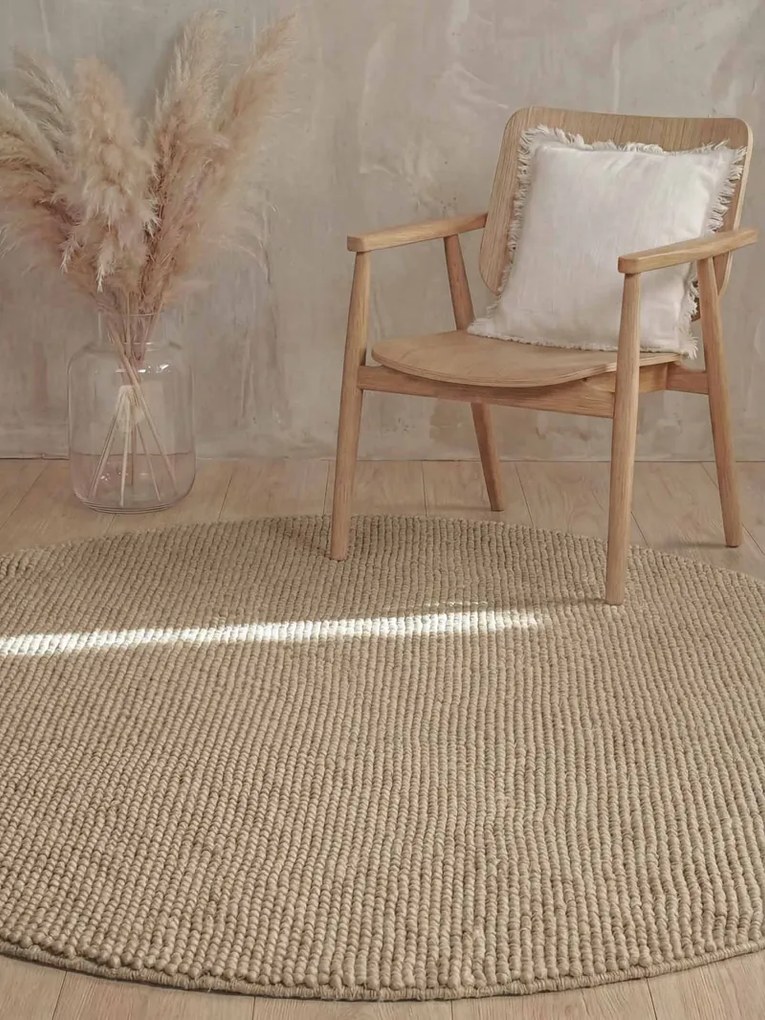 Dywan wełniany Richmond Premium Ted Baker Beżowy Koło 200 cm x 200 cm