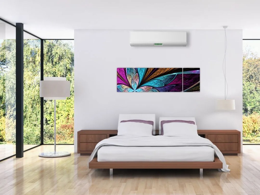 Obraz - Abstrakcja, kwiat (170x50 cm)