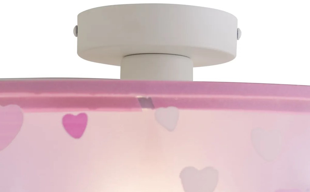 Dziecięca lampa sufitowa różowa z serduszkami - Harrie in Love Dla dzieci Oswietlenie wewnetrzne