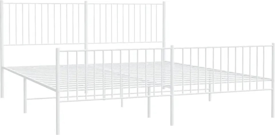 Białe metalowe łóżko 200x200 cm M8-M16
