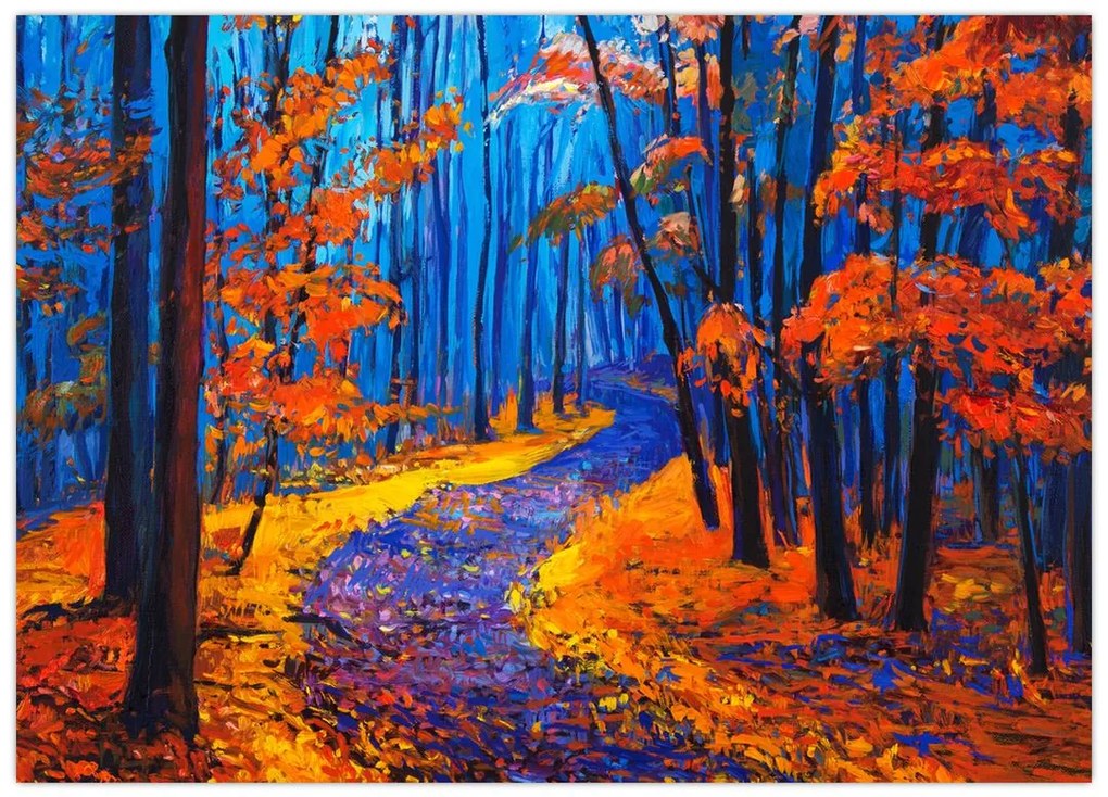 Obraz na szkle jesiennego lasu (70x50 cm)