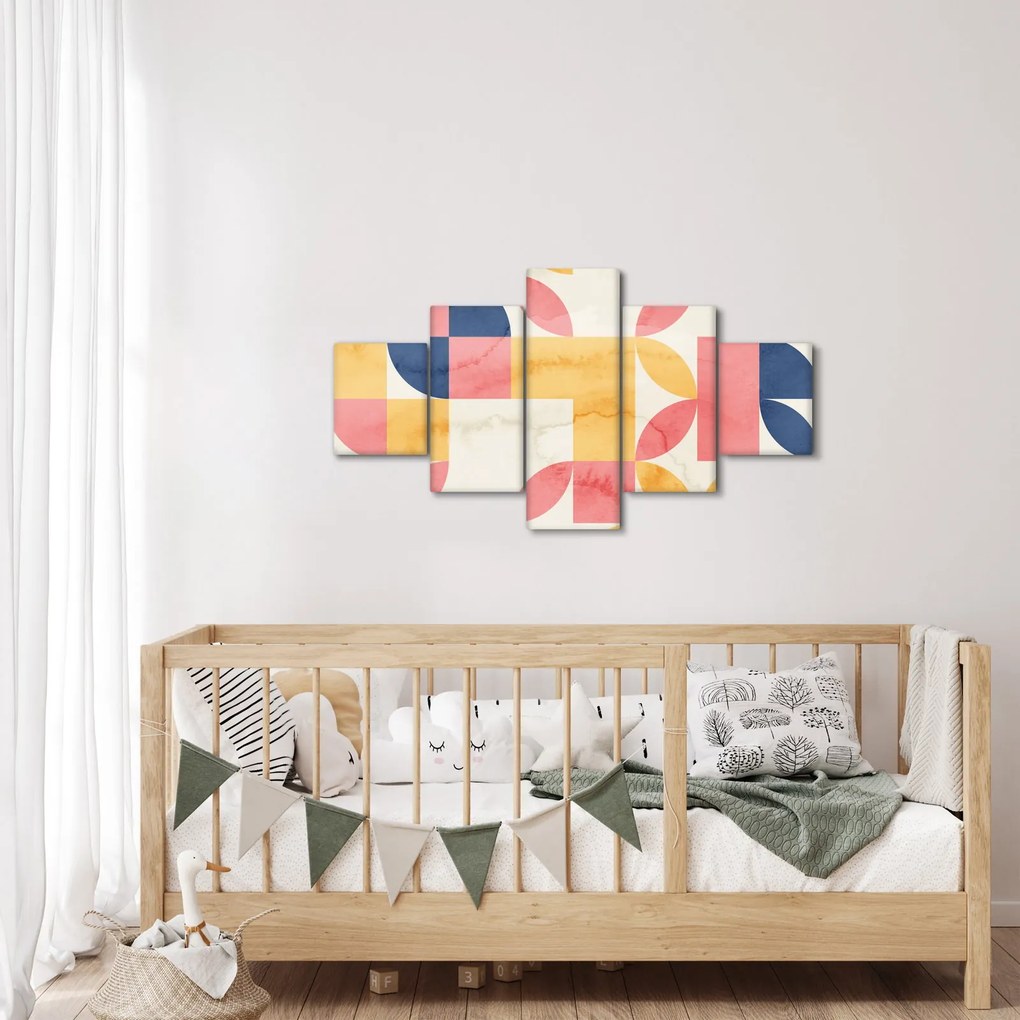 Obraz - Abstrakcja z wzorami retro (125x70 cm)
