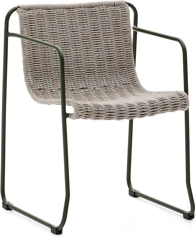 Szarozielone metalowe krzesło ogrodowe Maurina – Kave Home