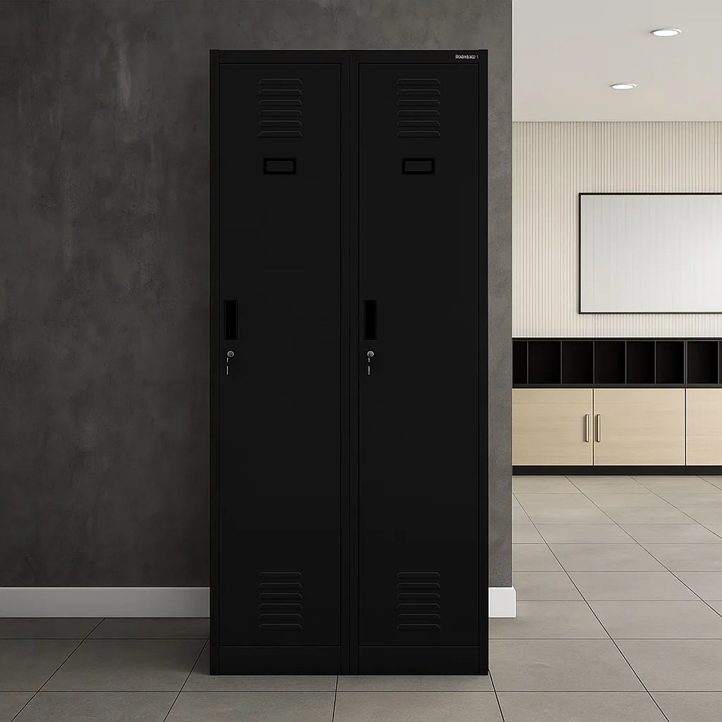 Szafa socjalna czterokomorowa Kacper 80x50x180 cm, czarna