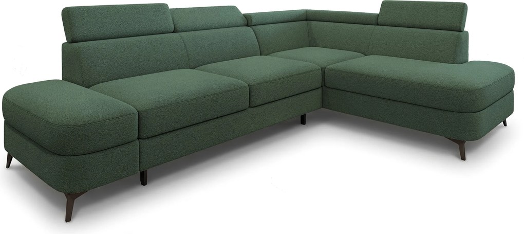 Masseno Narożnik AVISE z funkcją spania i pojemnikiem na pościel Narozniki L, Rozkładana sofa - Zielony, QUELLE 37