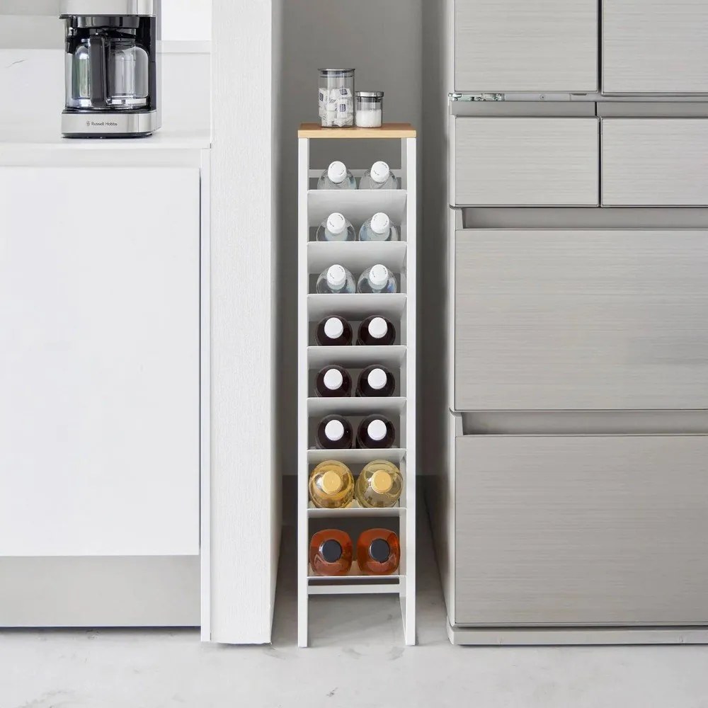 Biały metalowy regał na wino liczba butelek 16 20x88,5x19 cm Tower – YAMAZAKI