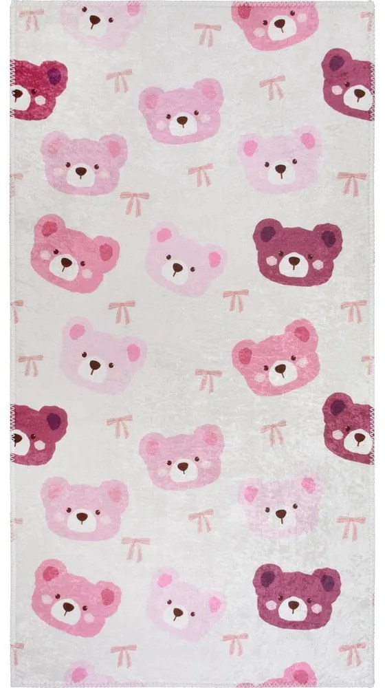 Różowo-kremowy dywan dziecięcy odpowiedni do prania 160x230 cm Cute Teddies Pink – Vitaus