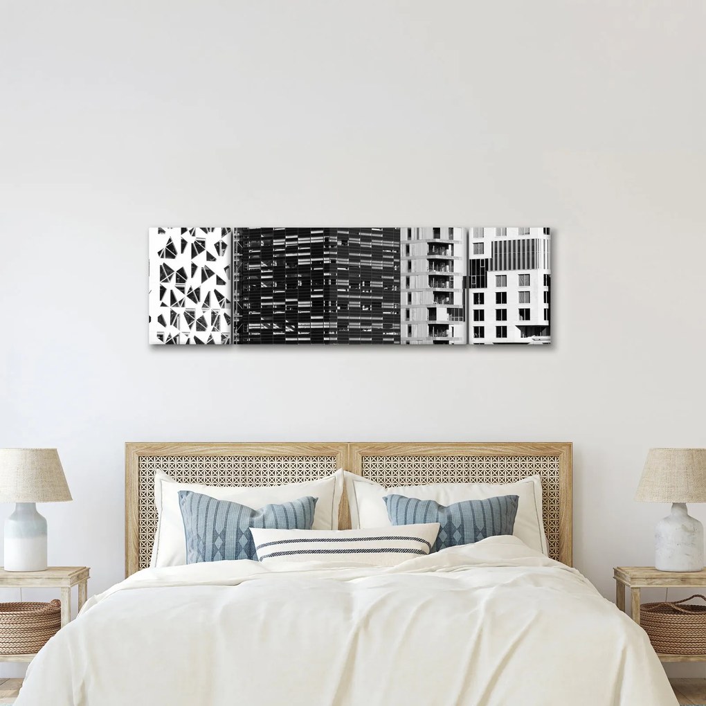 Obraz architektury czarno-białej (170x50 cm)