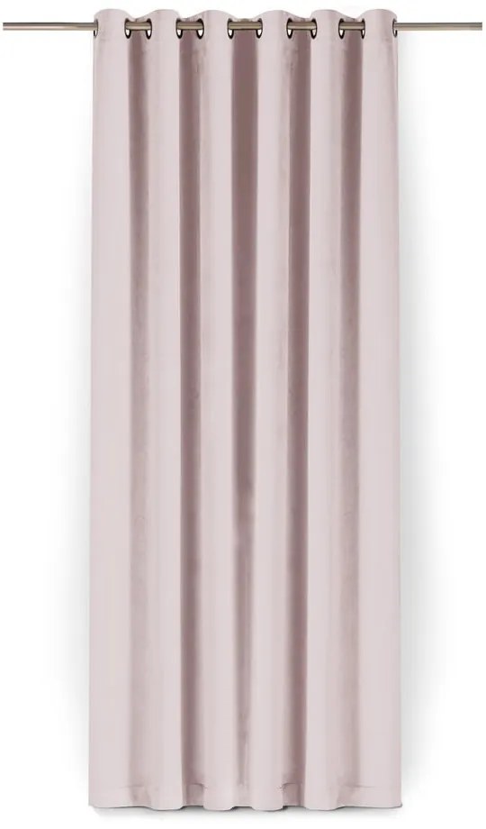 Jasnoróżowa aksamitna zasłona częściowo zaciemniająca (dimout) 400x225 cm Velto – Filumi