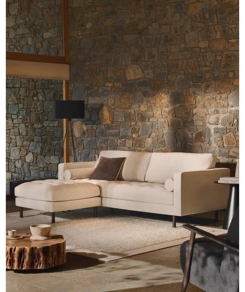 Szarobeżowa sofa z tkaniny szenilowej 222 cm Debra – Kave Home