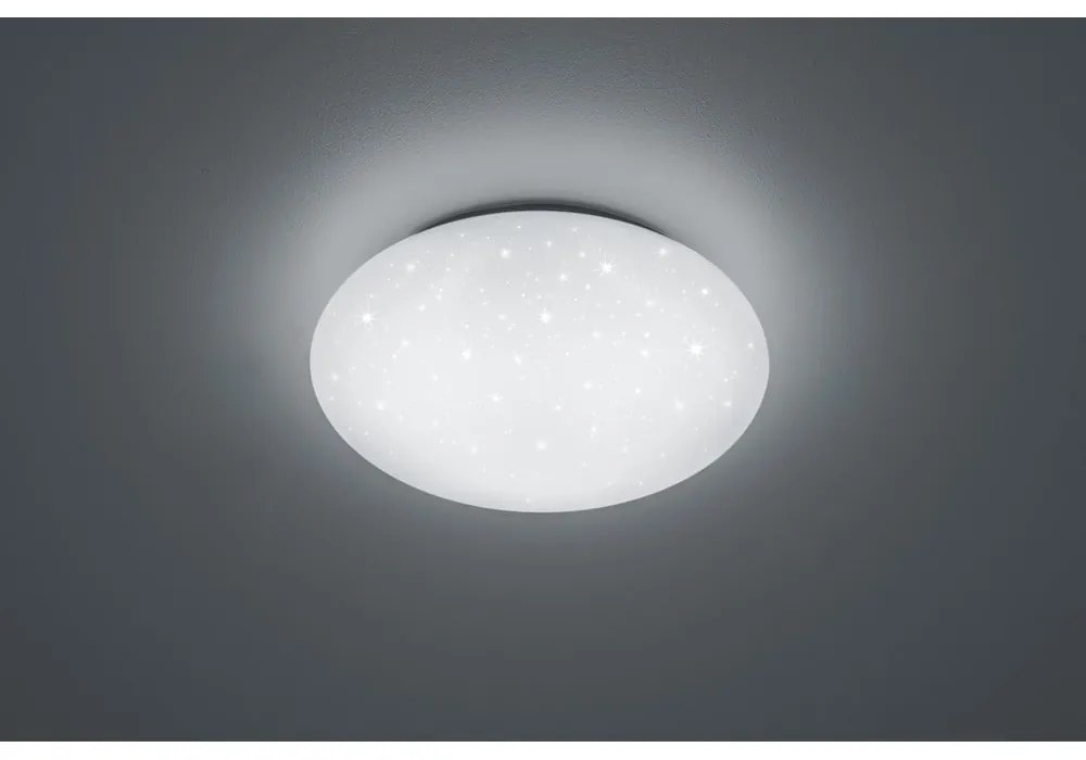 Biała okrągła lampa sufitowa LED Trio Putz, średnica 27 cm
