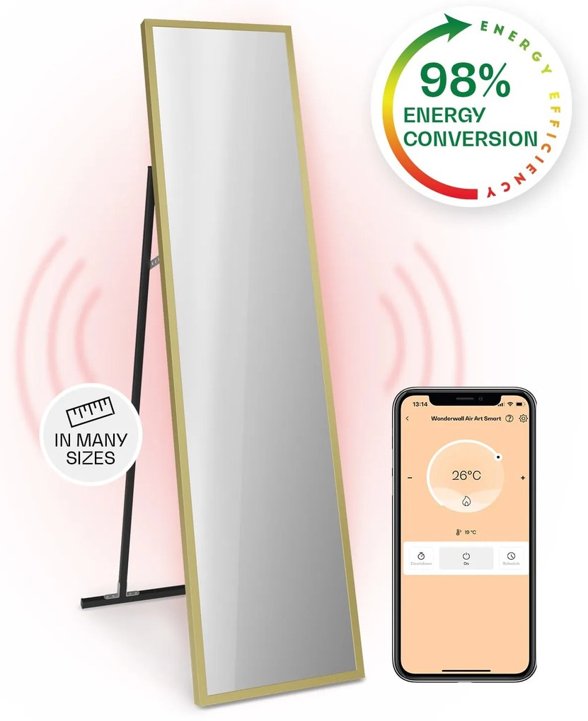 Klarstein La Palma Smart 900W 160x40cm Panel na podczerwień lustro Złoty