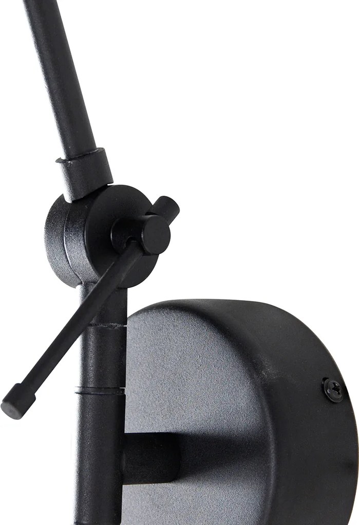 Nowoczesna lampa ścienna czarna regulowana - Blitz