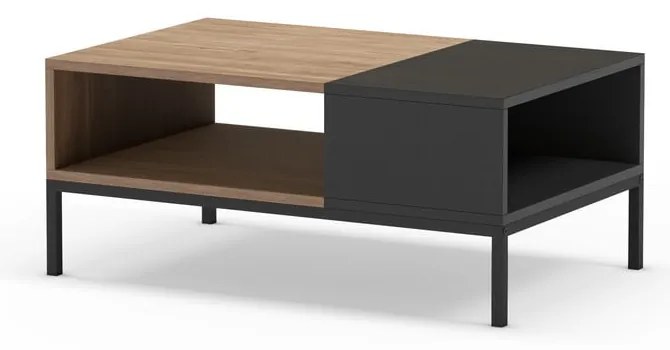 Czarno-naturalny stolik 56x90 cm Cailin – Marckeric