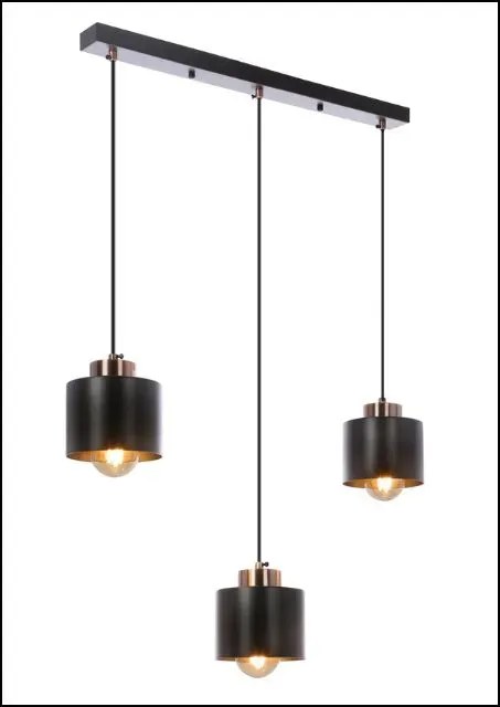 Lampa czarna wisząca na listwie K2-C14