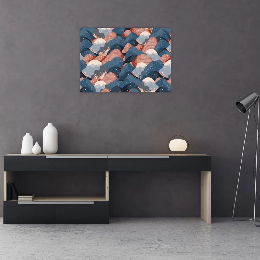 Obraz - Fale i wzgórza (70x50 cm)