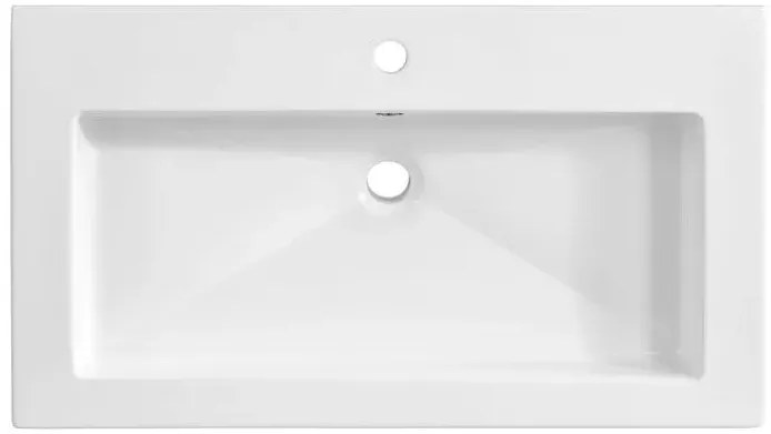 Prostokątna umywalka ceramiczna Defires 80 CM - Biała