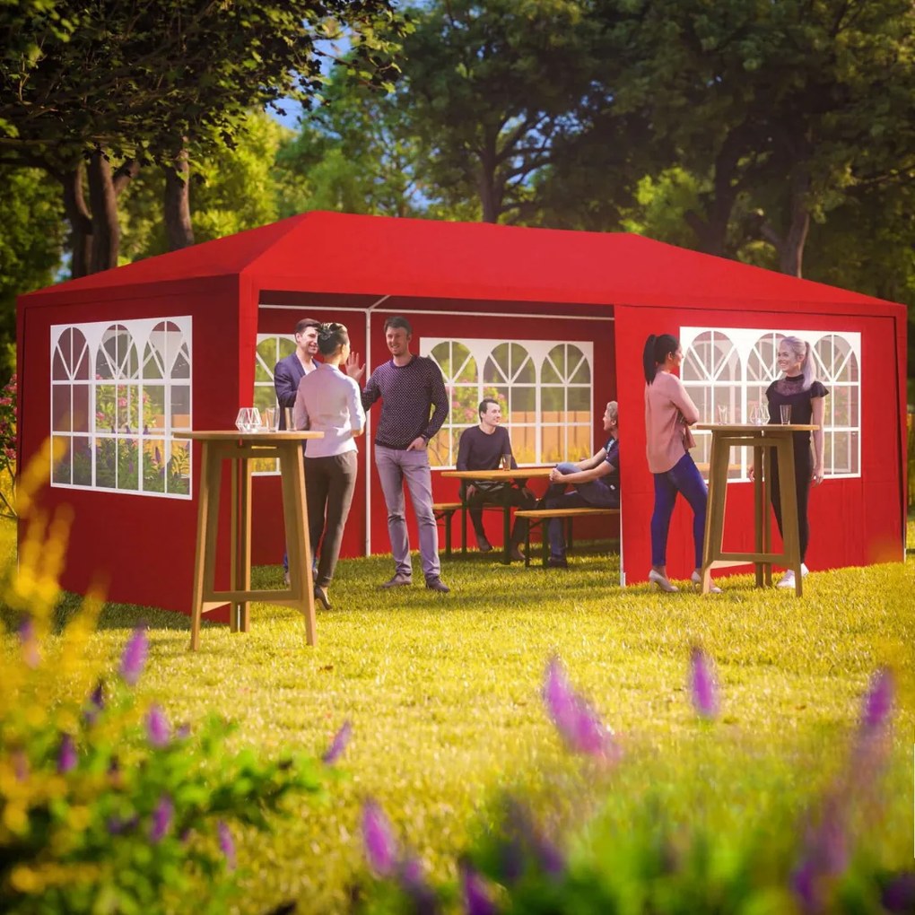 Namiot imprezowy NEAPOL, 3x6m, czerwona Jurhan