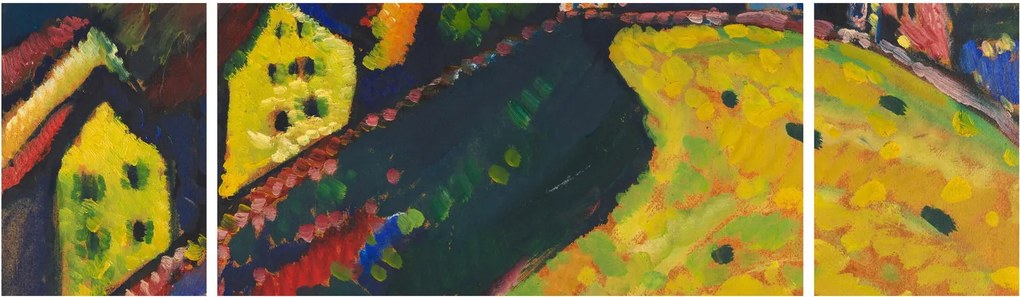 Obraz - Vasily Kandinsky, Houses at Murnau, reprodukcje (170x50 cm)