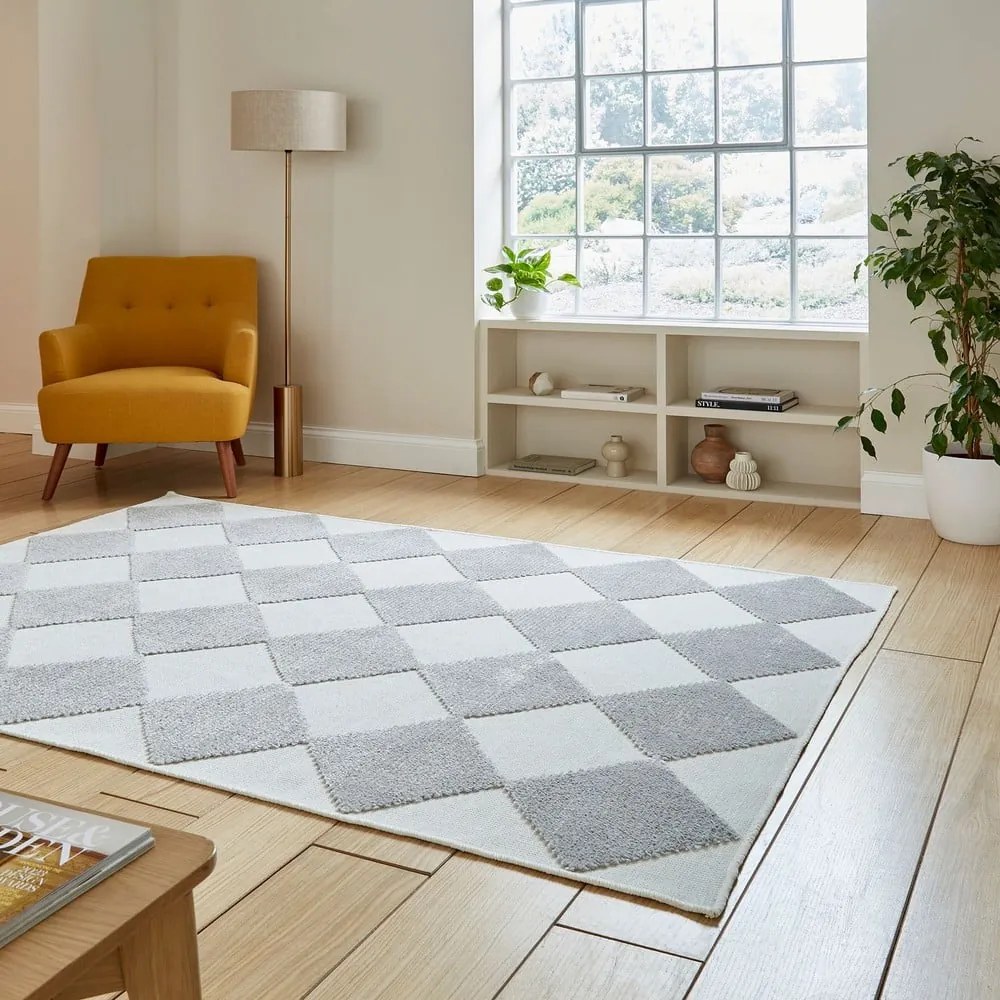 Biało-jasnoszary dywan odpowiedni do prania 200x290 cm Lyna Cream&amp;Grey – Think Rugs
