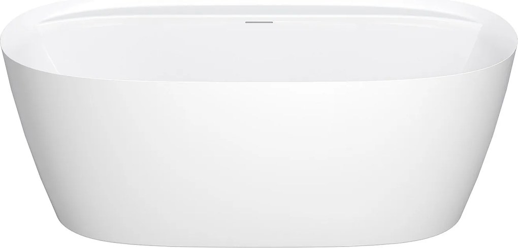 Owalna wolnostojąca wanna akrylowa - 223 L - 160 x 80 x 60 cm - Biała - FORIMI