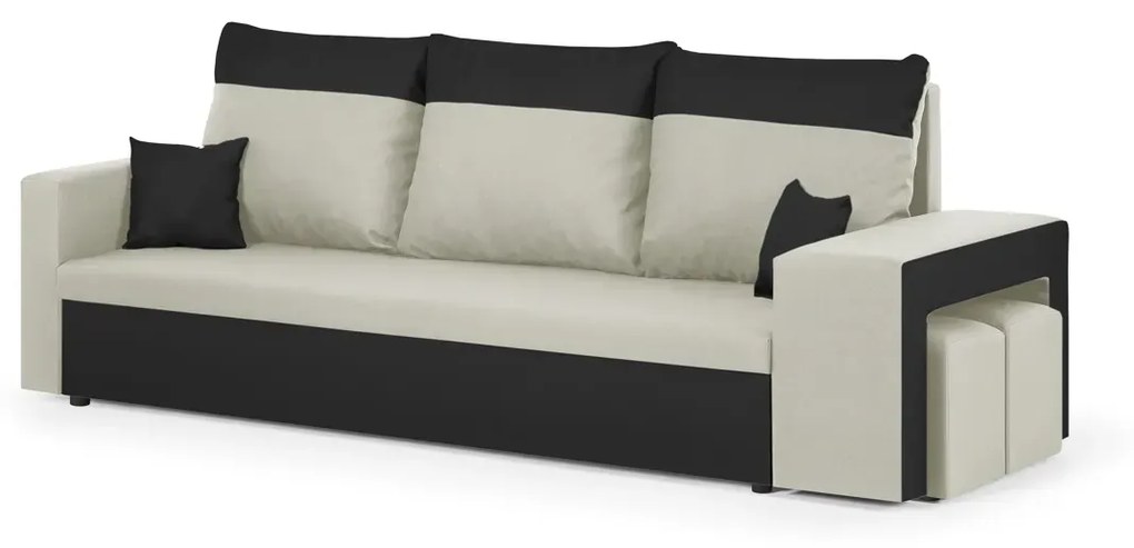 Kanapa sofa 3 os z funkcją spania DAKOTA2 Kremowy/Czarny