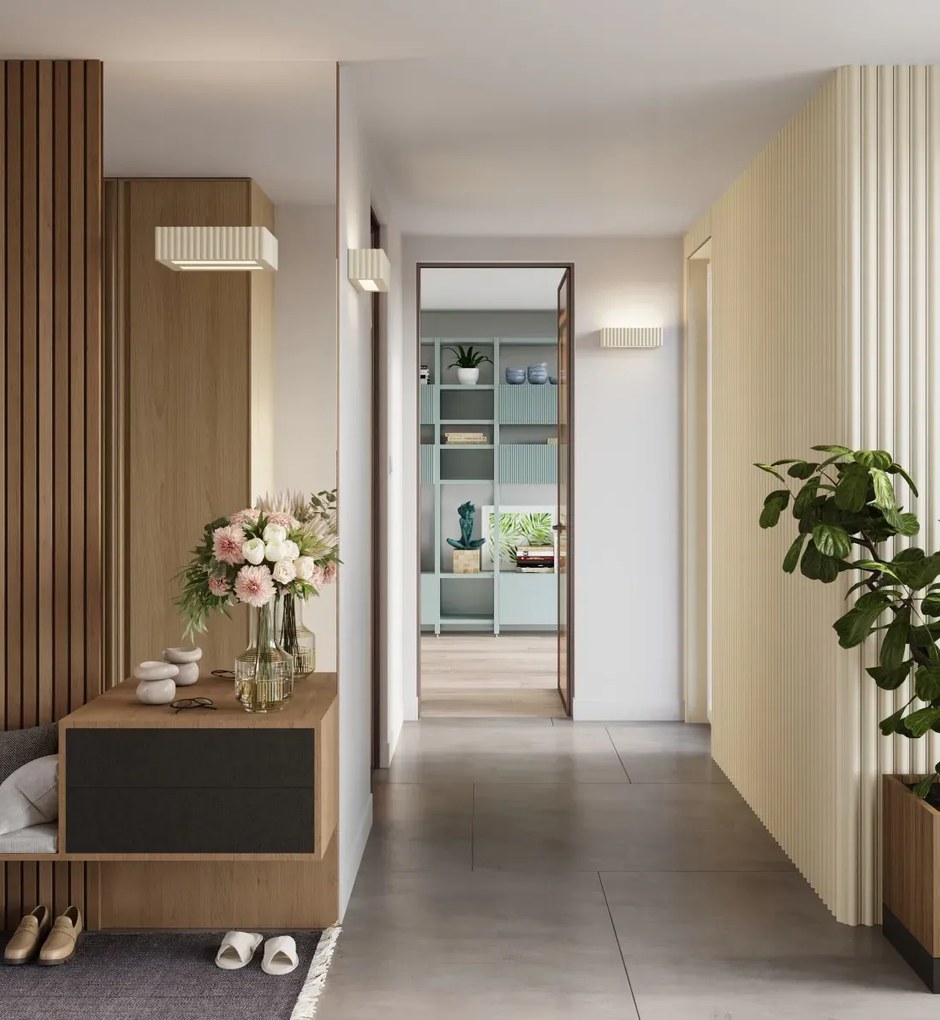 Beżowy podłużny kinkiet ścienny - M167-Kasena L5-W16