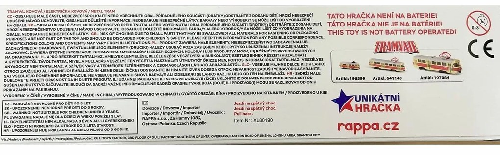 Tramwaj Rappa Metal żółty, 20 cm
