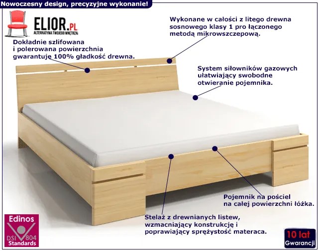 Drewniane łóżko z pojemnikiem C8-K25