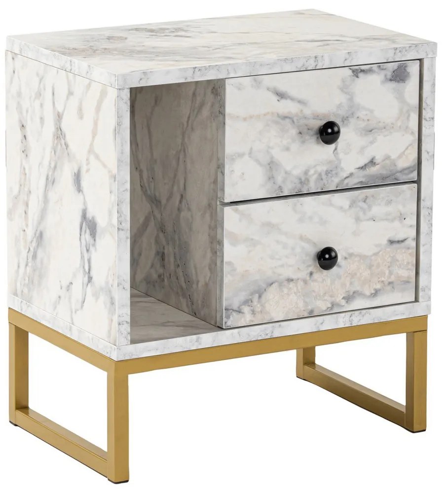 Stolik nocny Glimmer Fressia Marble Gold