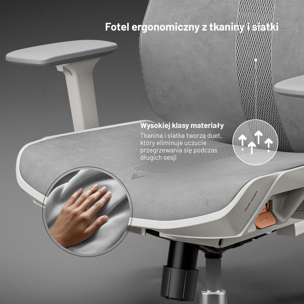 Fotel biurowy ergonomiczny Diablo V-Flash Light Grey