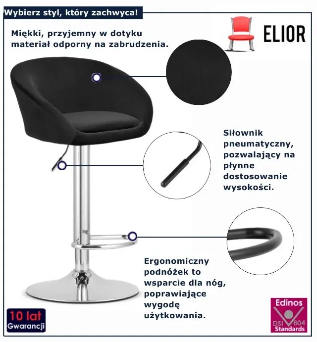 Czarny hoker barowy C6-L21