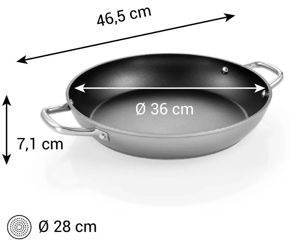 Tescoma Patelnia GrandCHEF+ śred. 36 cm, 2 uchwyty, pr. 36 cm