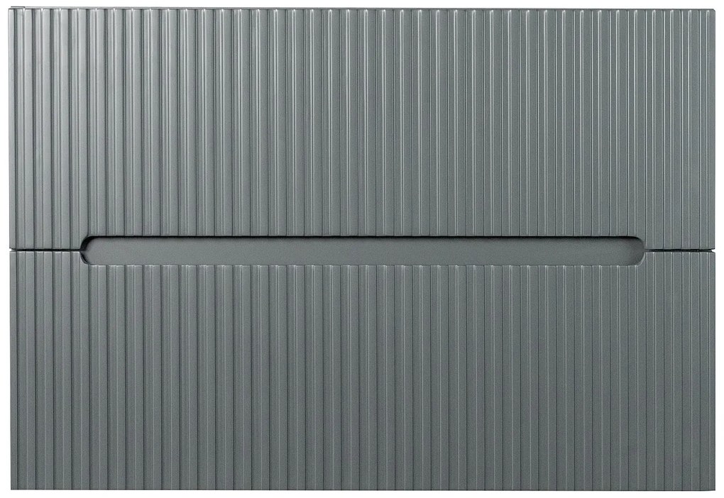 Szafka łazienkowa wisząca  ryflowana szara - 80 cm - PAVANI