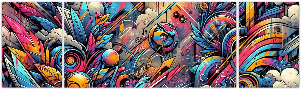 Obraz - Kolorowe graffiti (170x50 cm)