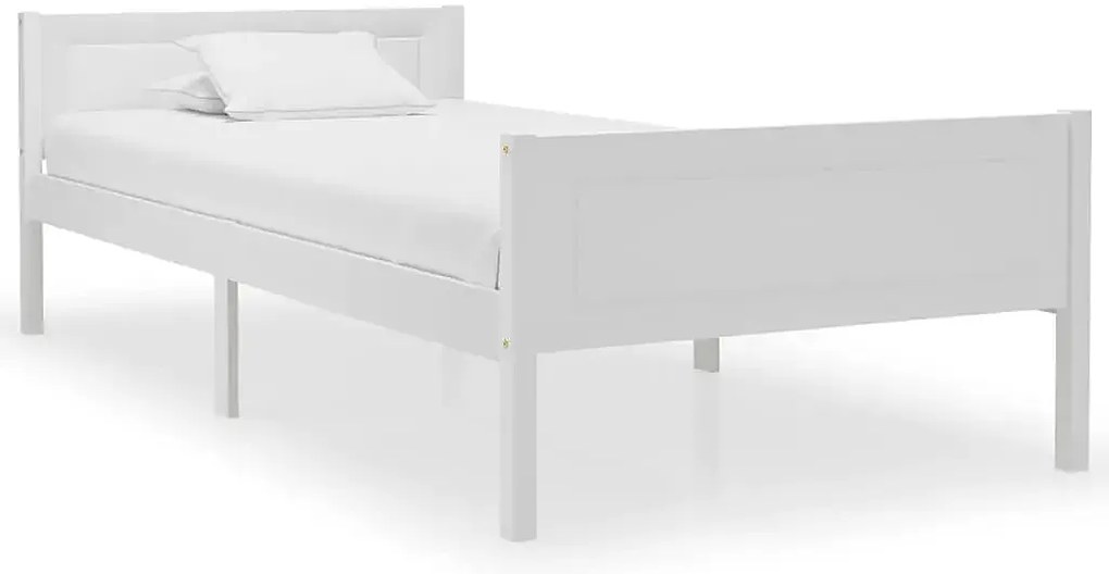 Białe drewniane łóżko jednoosobowe 100x200 A3-A22